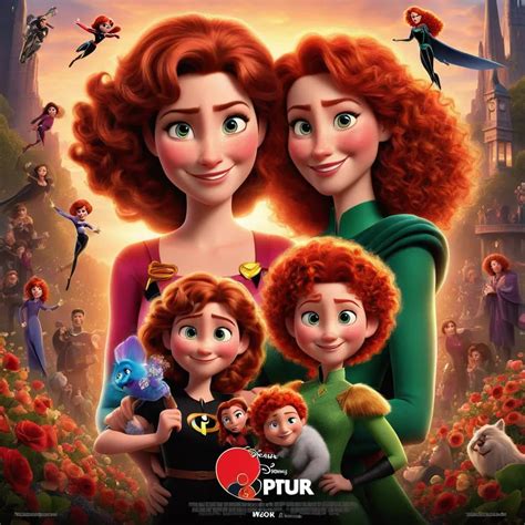 pixar moms tribute collage  strength disney pixar ai generator