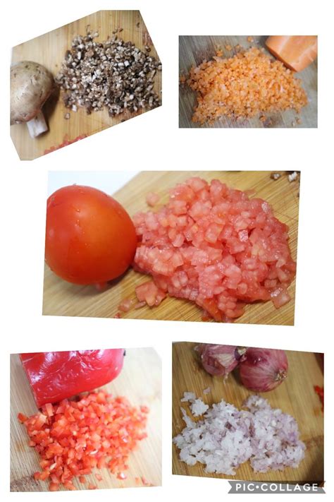 fine brunoise stuffed mushrooms food shallots