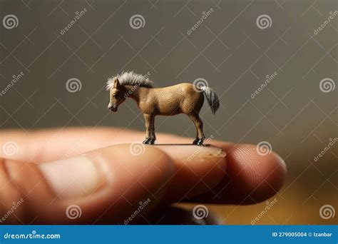 Horse Tiny Smallest Animal in the World Standing on Human Hand Illustration Generative Ai Stock ...