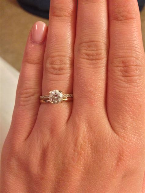 Gold Solitaire Engagement Rings With Wedding Band