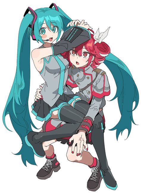 hatsune miku, kasane teto, and kasane teto (vocaloid and 2 more) drawn