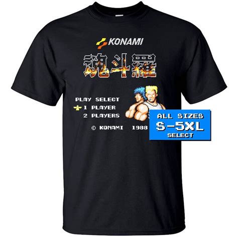 contra gryzor japan nes game start screen  shirt black  sizes  xl