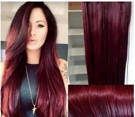 Liso Cabelo Marsala Escuro - Aplique Tic-Tac Identico ao Cabelo Humano 70 cm MARSALA LISO - F.Y ...