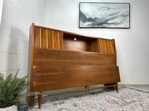 Gorgeous Mid-Century Modern Walnut Queen-size Headboard | SimplyMidKC