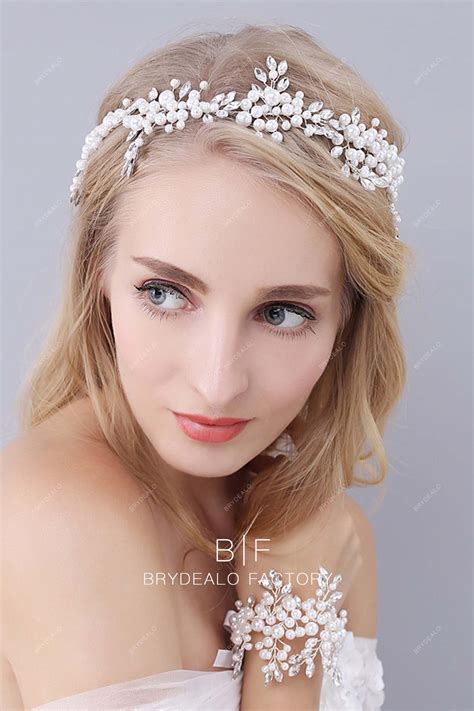 Elegant Pearls Rhinestones Bridal Headpiece For Sale