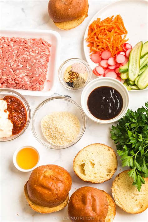 Easy Banh Mi Burger Recipe with Spicy Mayo | Randa Nutrition