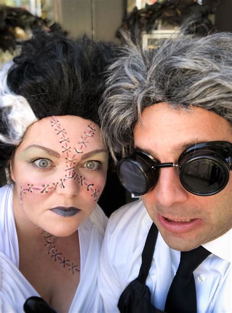 Bride of Frankenstein and Dr. Frankenstein Halloween Costume #