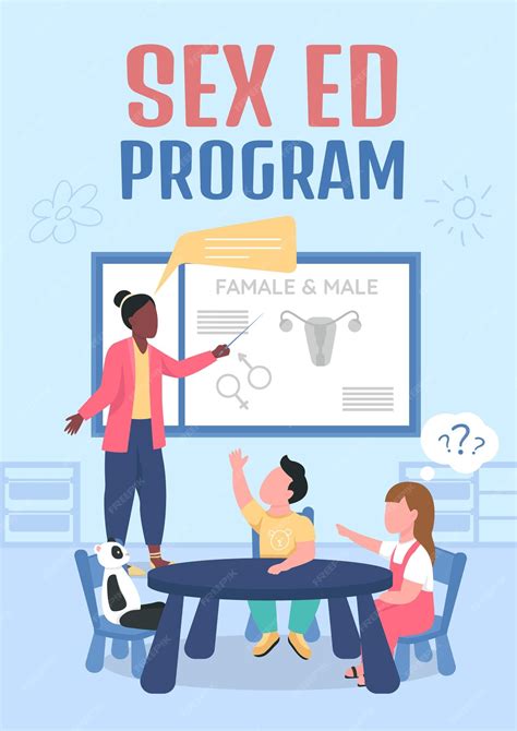 Premium Vector | Sex ed program poster flat. Teaching children human