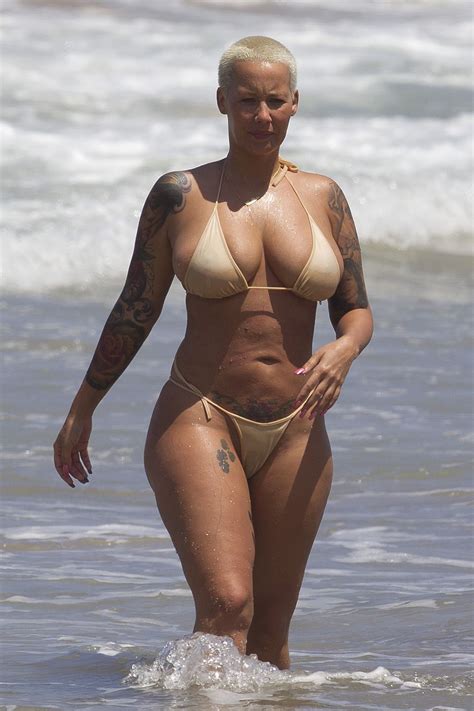 AMBER ROSE in Bikini on the Beach in Maui - HawtCelebs