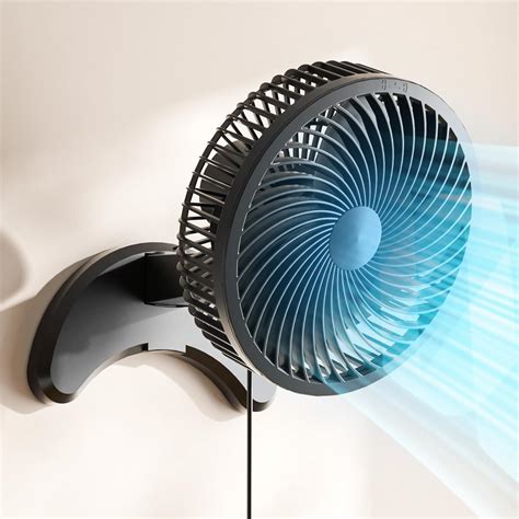 Koonie 8'' Wall Mount Fan, Quiet Small Wall Fan with Timer, 8.2ft Wired