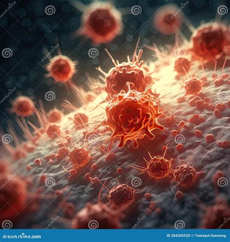 Spherical Bacteria On Skin With Hairs Royalty-Free Cartoon