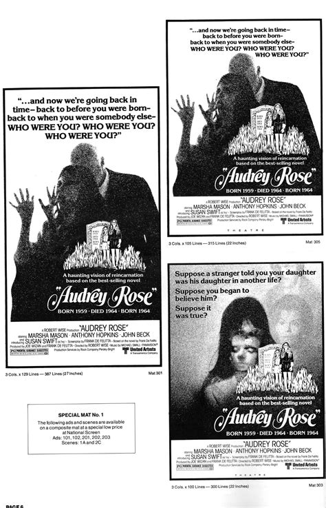 Audrey Rose (1977) Movie Pressbook - From Zombos' Closet