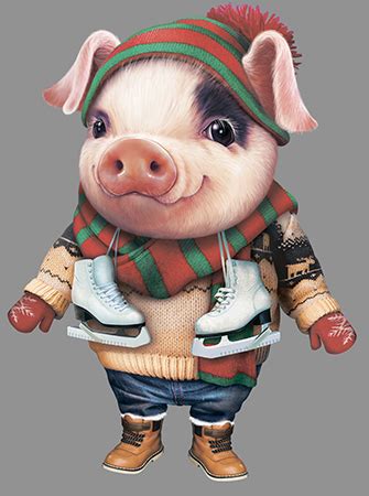 Иллюстрация Свин в стиле 2d | Illustrators.ru