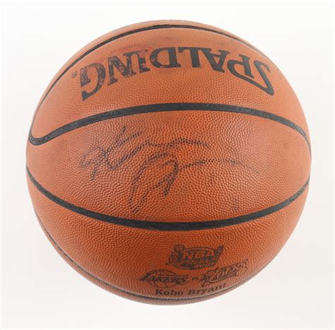 Kobe Bryant Signed 2001 Lakers vs 76ers Finals Logo NBA Official Game ...