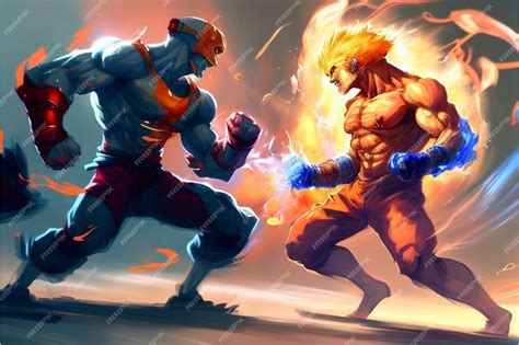premium photo  cartoon characters fighting