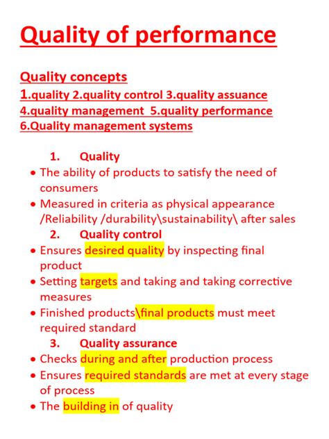 quality  performance  quality management quality business