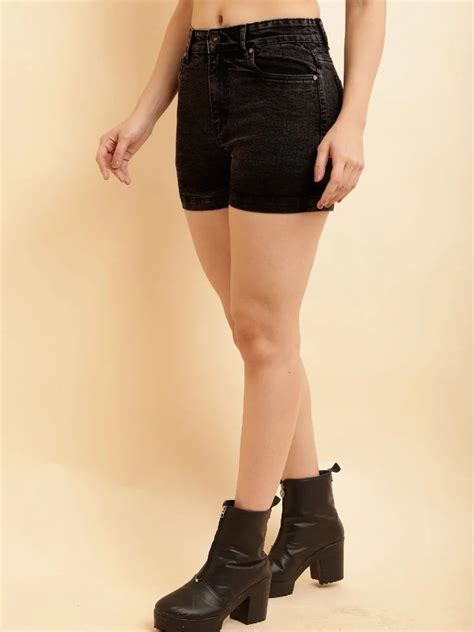 Black Women Denim shorts at ₹ 1499/piece | Women Denim Shorts in ...