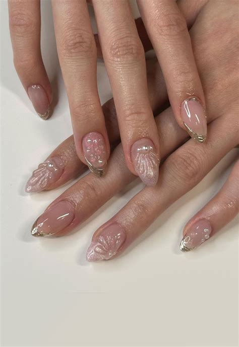 Under the Sea 30+ Seashell Nail Art Ideas : Pink version of mermaid gel ...