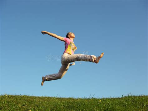 Girl in jump stock image. Image of beauty, child, playful - 26836043