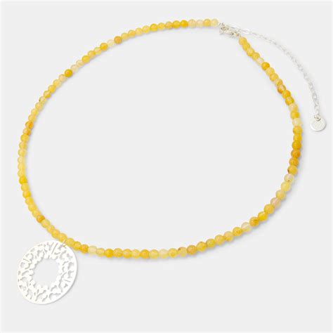 Wattle Wreath Golden Jade Beaded Necklace | Simone Walsh