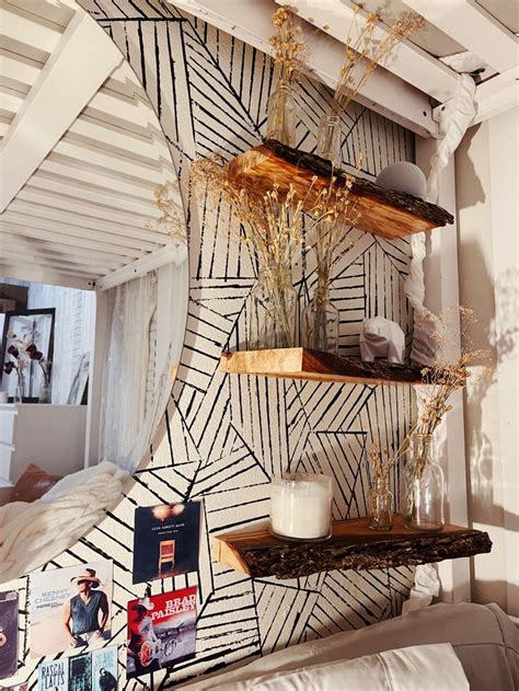 edge floating shelves  stylish accent wall