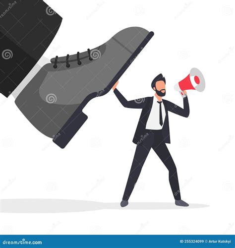 Giant Foot Trampling A Businessman Vector Illustration | CartoonDealer