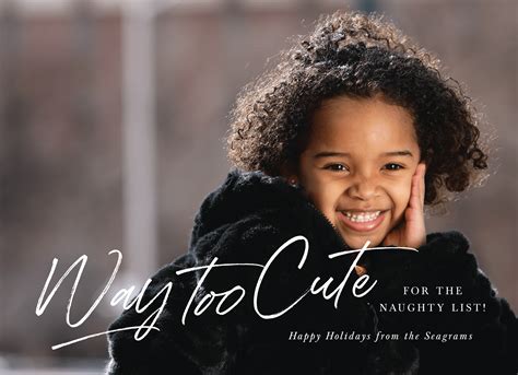 Too Cute For The Naughty List Christmas Photo Card | Postable | Postable
