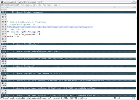 TabBar - Plugin to add tab bar ( derived from miniBufExplorer). : vim online