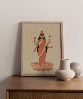 lakshmi art print hindu wall decor  holistic atelier
