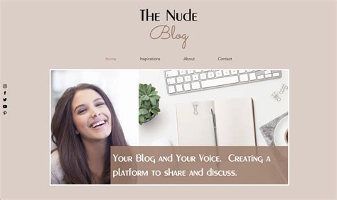 Nude Website Theme, Feminine Wix Blog Template, Wix Website, Modern