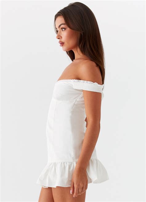 Odessa Frill Mini Dress - White – Peppermayo US