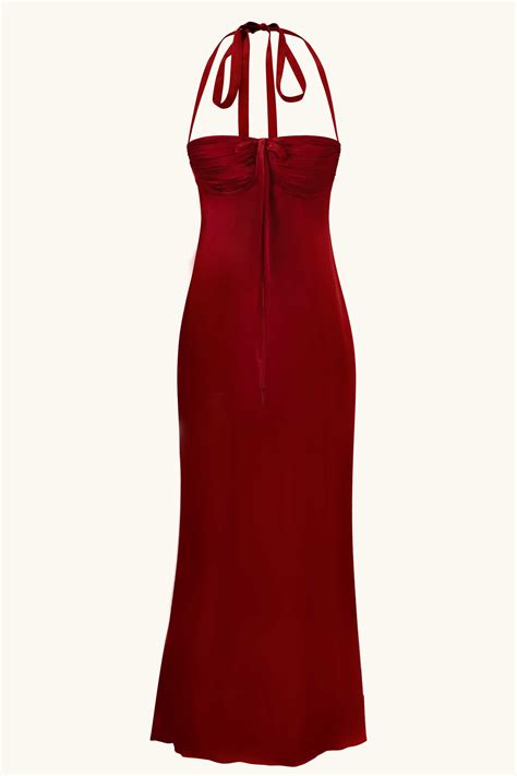 Angelina Silk Maxi Dress Cherry Red Silk | Silk maxi dress, Pretty