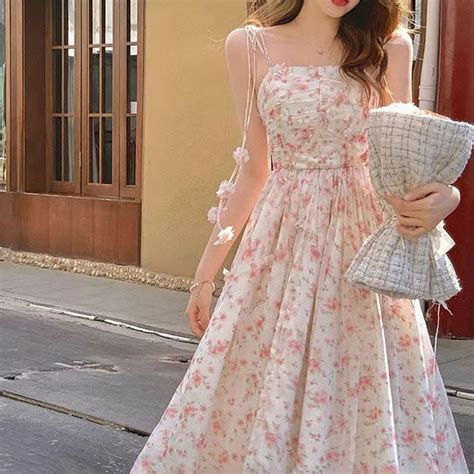 French First Love Pink Floral Bellflower Women's Dress | Prom dresses ...