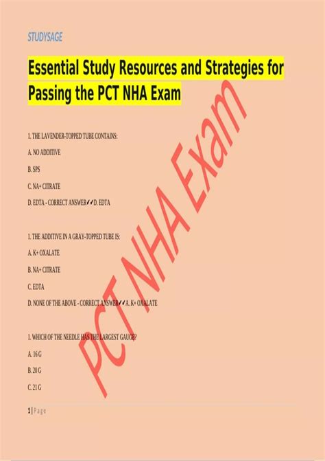 Essential Study Resources and Strategies for Passing the PCT NHA Exam