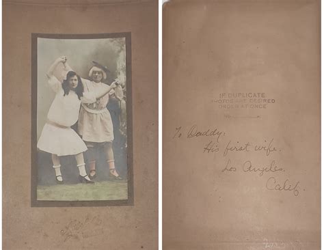 Men in drag, circa 1900s, image (front) and inscription (back)