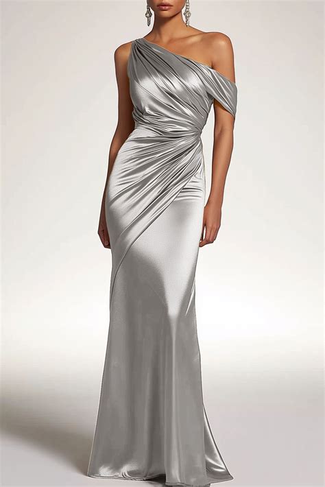 Cocktail Party Dress Green One-Shoulder Fitted Midi Dress – chiclody