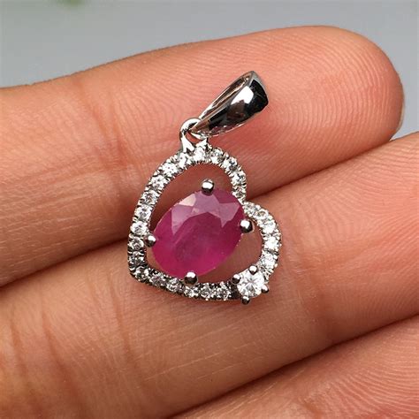 Ruby Pendant Ruby Jewelry Heart Shape Pendant beautiful Ruby ...