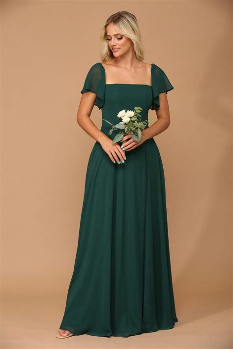 Long Formal Bridesmaids Chiffon Evening Gown | The Dress Outlet
