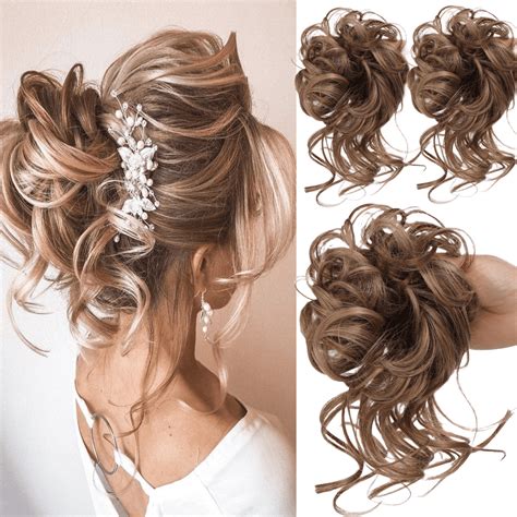 Messy Bun Hair Piece, Hair Pieces for Women, 2PCS Ponytail Extensions ...