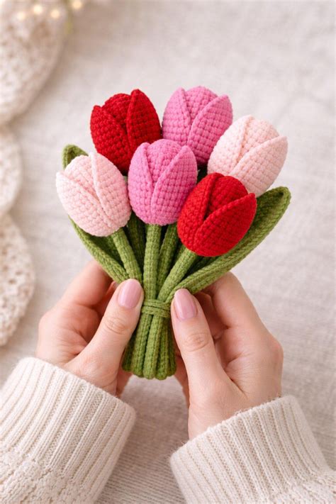 tulip crochet pattern  realistic flower crochet pattern easy tulip