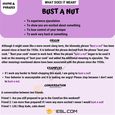 "Bust A Nut" Meaning, Origin and Examples • 7ESL