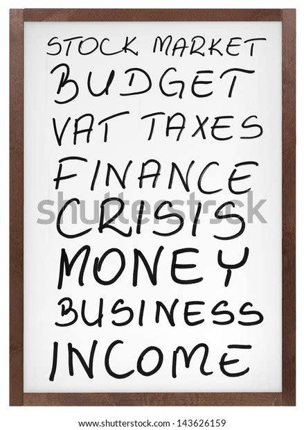 finance related keywords  white board stock illustration