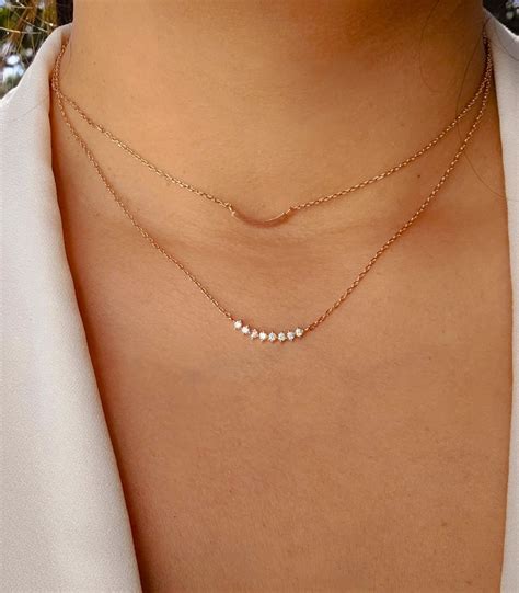 Rose Gold Bridal Necklace Rose Gold Filled Necklace Layered - Etsy