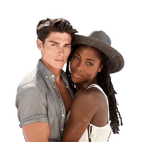 Interracial Couple On The Beach, Two, Life, Pair PNG Transparent Image