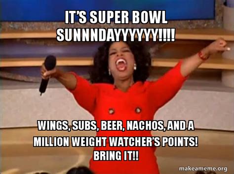 Itâ€™s Super Bowl Sunnndayyyyyy!!!! Wings, subs, beer, nachos, and a ...
