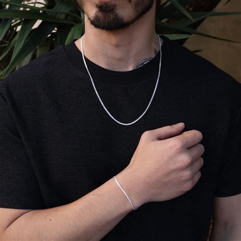 Corrente E Pulseira De Prata - Kit Masculino Corrente e Pulseira Grumet 2 mm Prata 925 - R$327,00