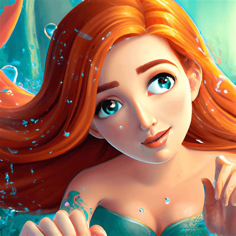 Disney Princess Ariel Swimming with the Fishes Graphic · Creative Fabrica