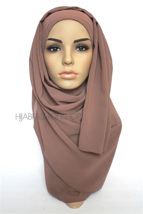 Premium Chiffon Hijab - Mocha | HIJAB FASHION SHOP