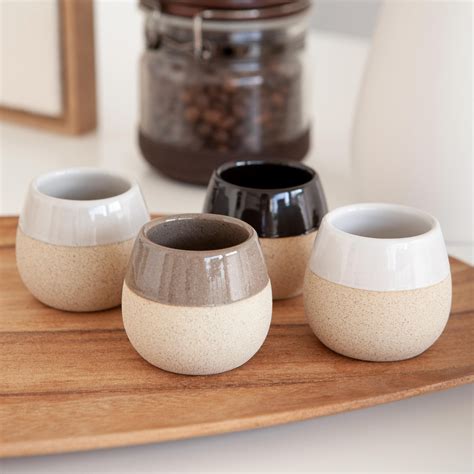 ceramic espresso cups set   modern coffee bar decor macchiato