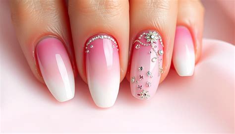 Unha Degradê Rosa E Branco
